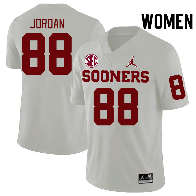 Women #88 Jacob Jordan Oklahoma Sooners 2024 SEC Conference College Football Jerseys-White